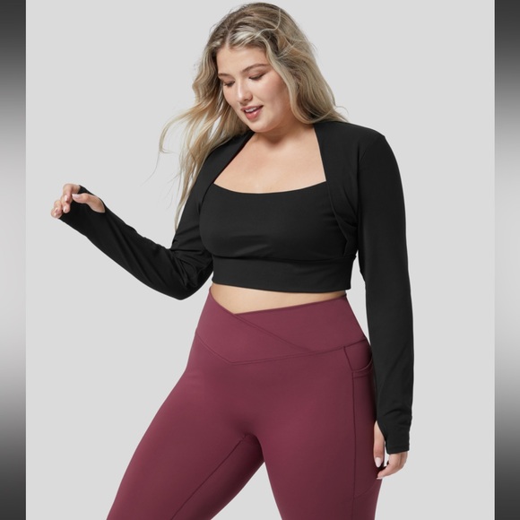 HALARA Tops - Softlyzero™ Plush Long Sleeve Thumb Hole Cropped Plus Size Yoga Sports Top